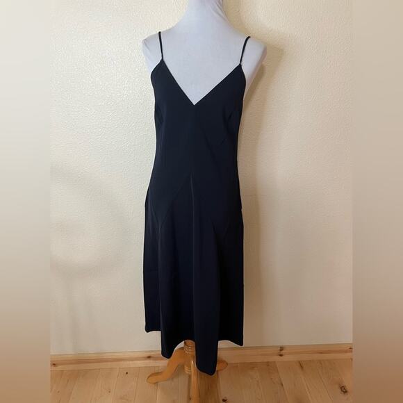 Thakoon Midnight Dark Navy Blue slip midi dress NEW 4 - Picture 2 of 9